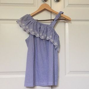 Blue off shoulders top